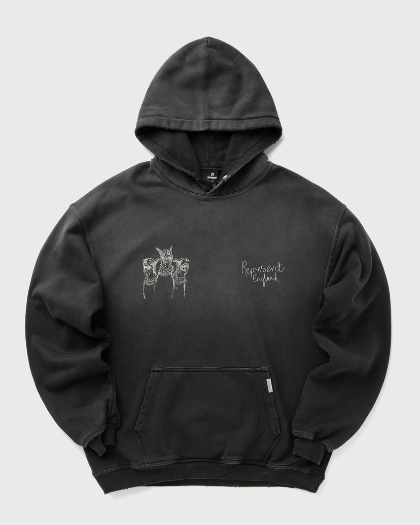 Dukserice Represent Clo Hand Drawn Thoroughbred Dogs England Hoodie Crna | MLM100556-03