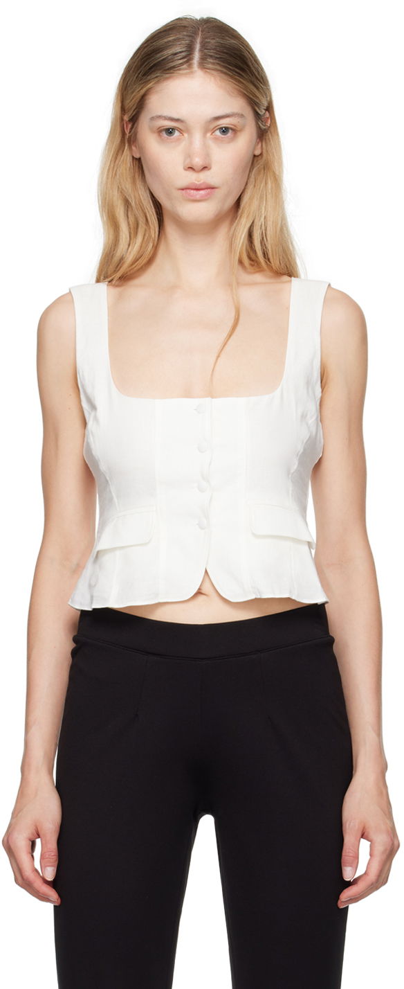 Prsluk GUIZIO Guizio Adelina Peplum Tank Top Bijela | P24109W085