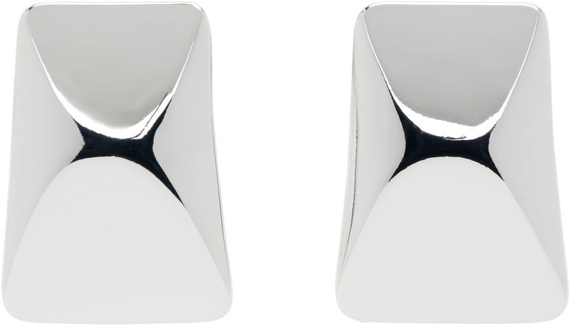 Naušnice Anine Bing ANINE BING Curved Rectangle Earrings Metalik | A-15-10734-SLV1