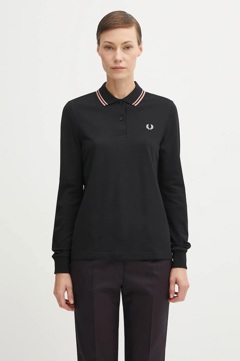 Polo majica Fred Perry Fred Perry Long Sleeve Polo Shirt Crna | G3636