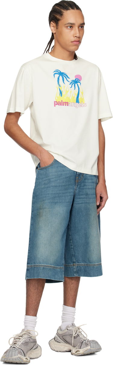 Majica kratkih rukava Palm Angels Palm Angels Burning Oasi Graphic T-Shirt Bijela | PMAA089S25JER0020384, 3