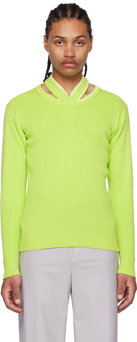 Džemper Y/PROJECT Cutout Crewneck Sweater Zelena | MPULL79-S24