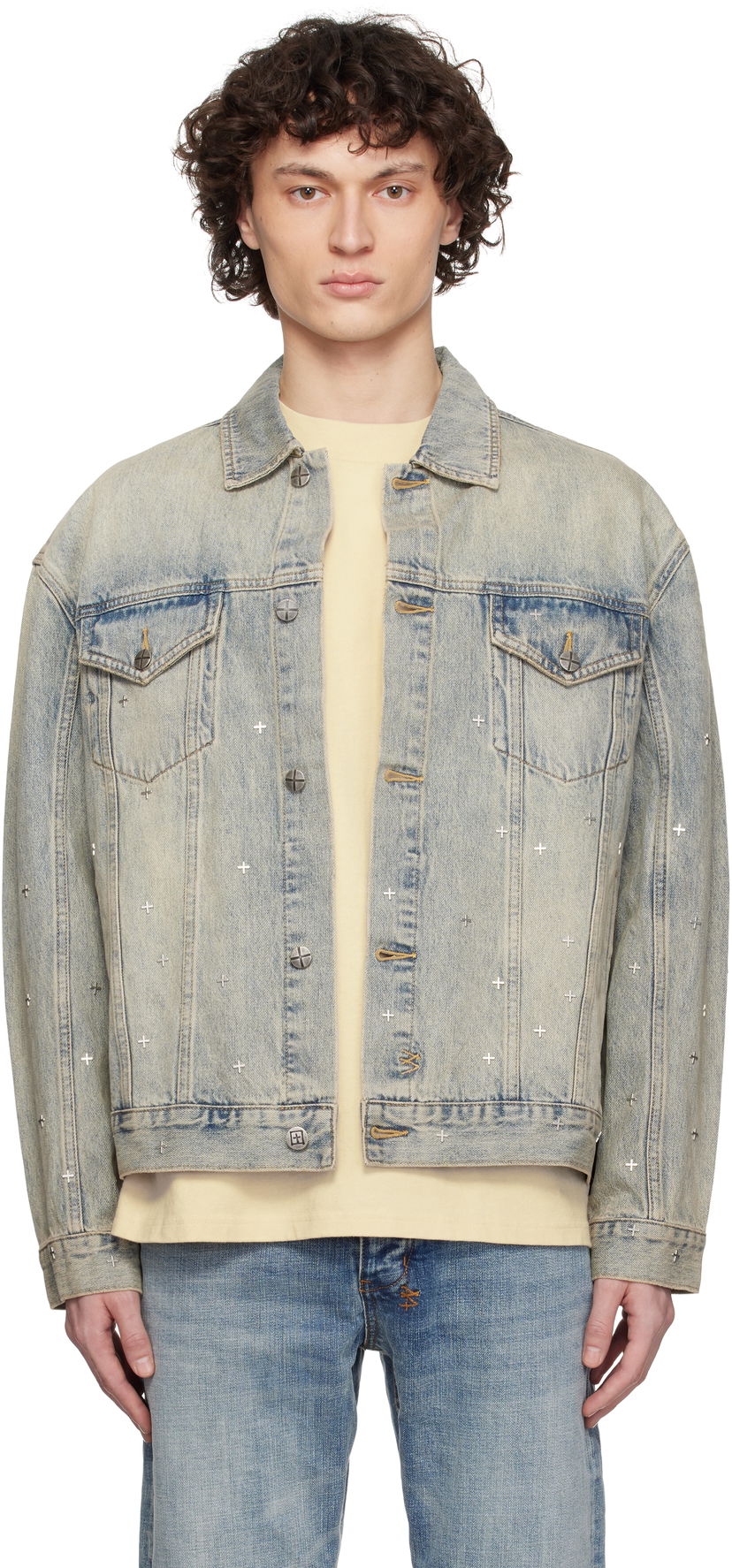 Jakna Ksubi Ksubi Oh G Stagelight Metalik Denim Jacket Plava | MSP25JK010