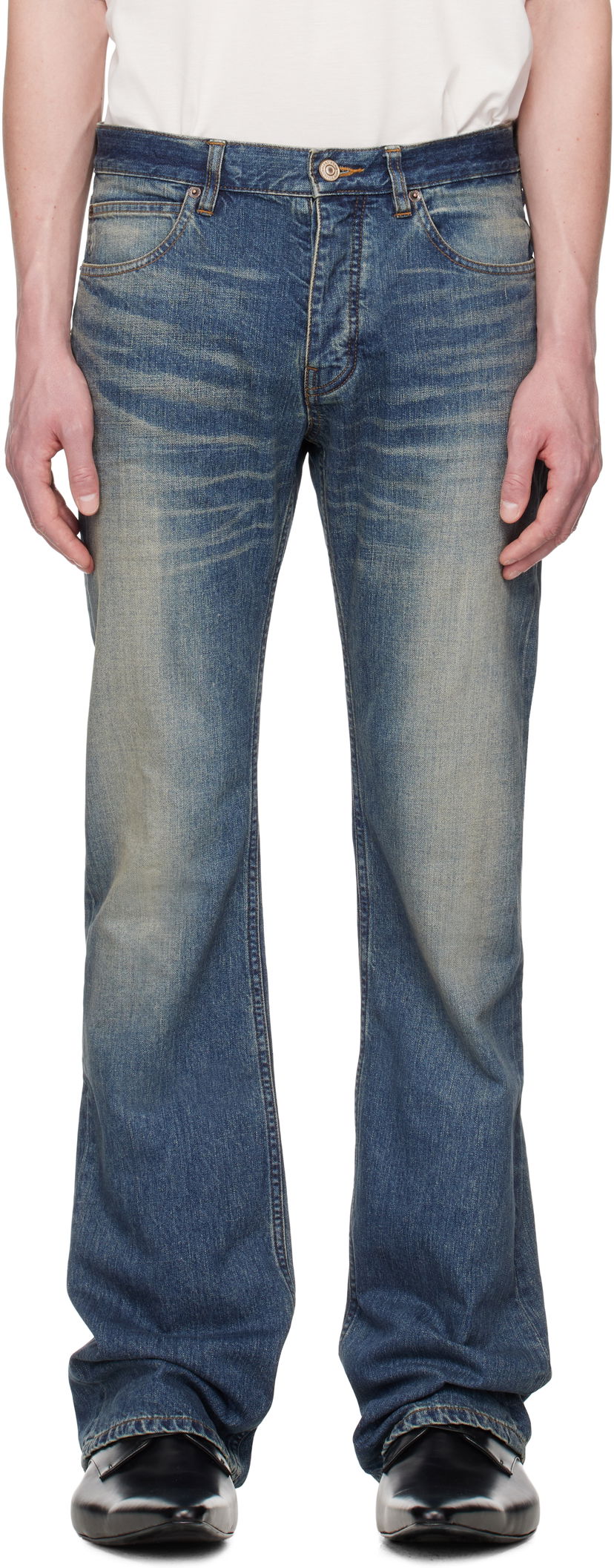 Jeans Balenciaga Balenciaga Straight Fit Jeans Plava | 814086TRW62