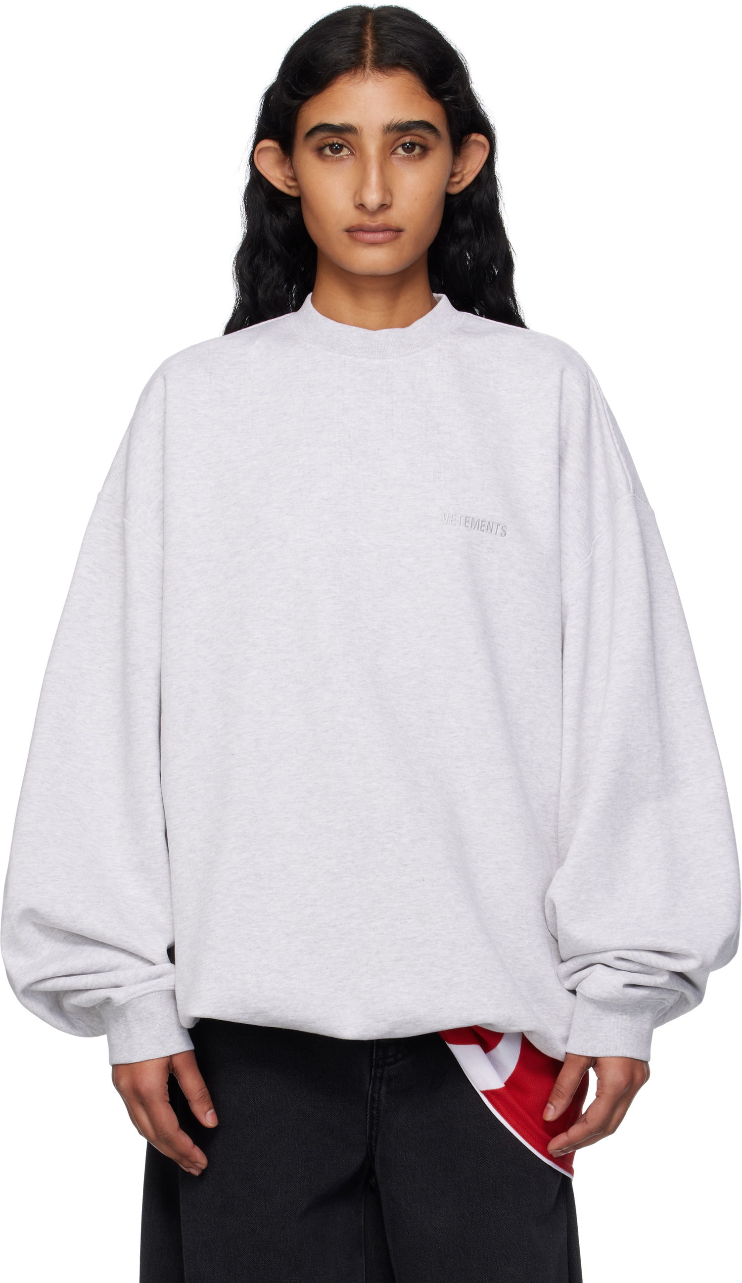 Dukserice VETEMENTS Vetements Logo Oversized Sweatshirt Siva | UH76CW100G, 0