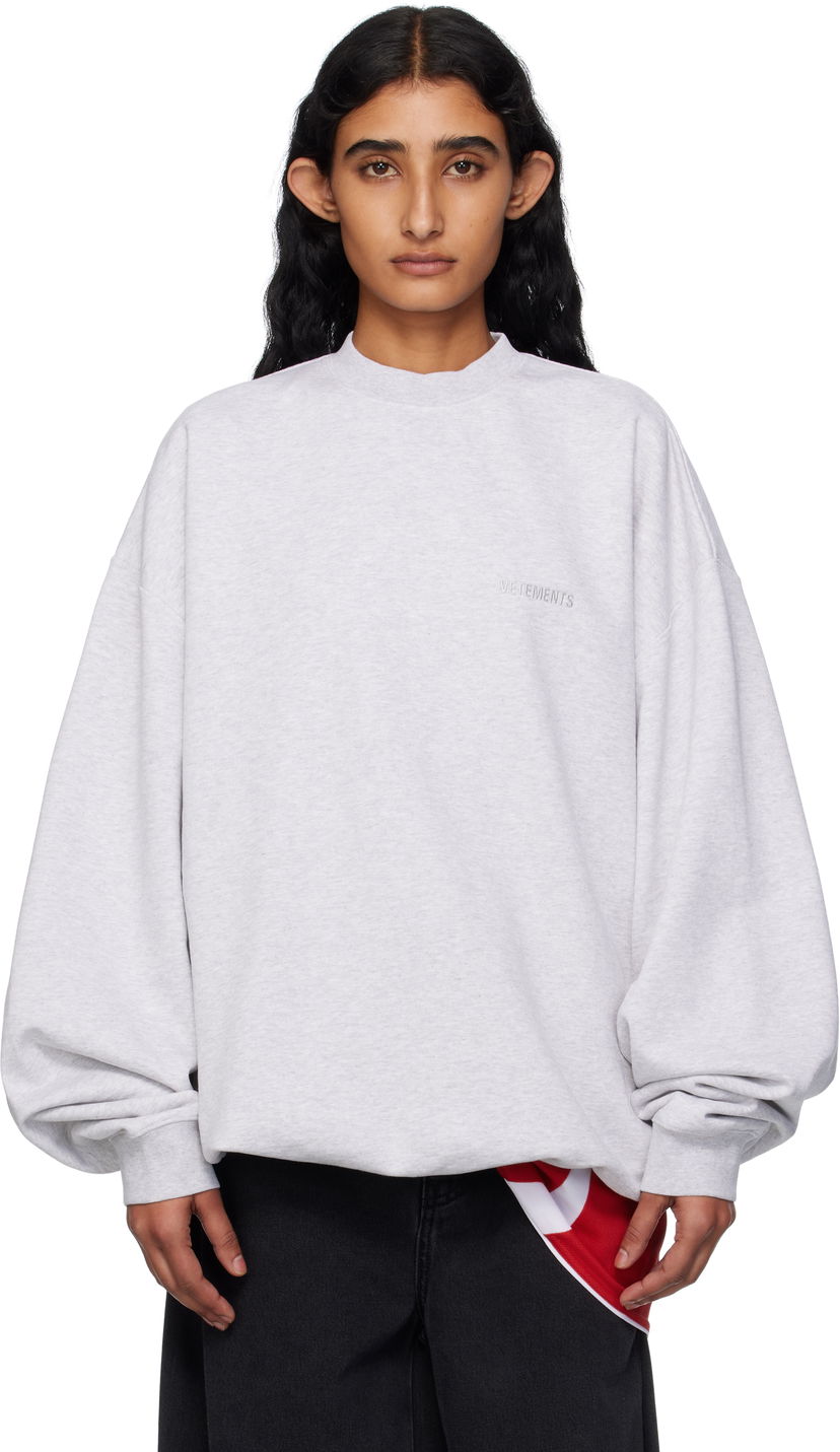 Dukserice VETEMENTS Vetements Logo Oversized Sweatshirt Siva | UH76CW100G