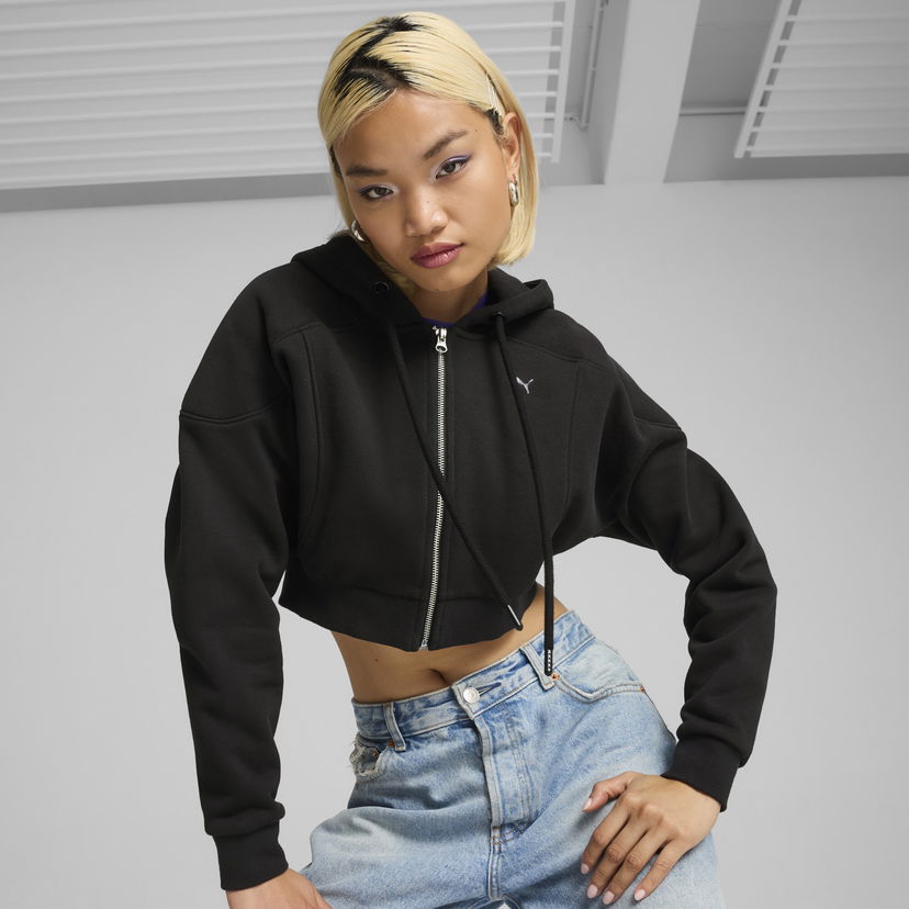 Dukserice Puma The Fast Race Cropped Hoodie Crna | 626650_01
