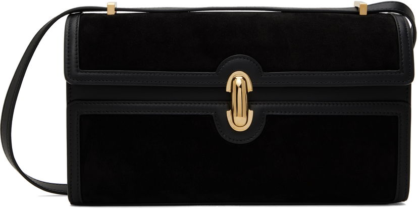 Ručna torbica Savette Savette Symmetry 26 Suede and Leather Shoulder Bag Crna | H-010-14-14