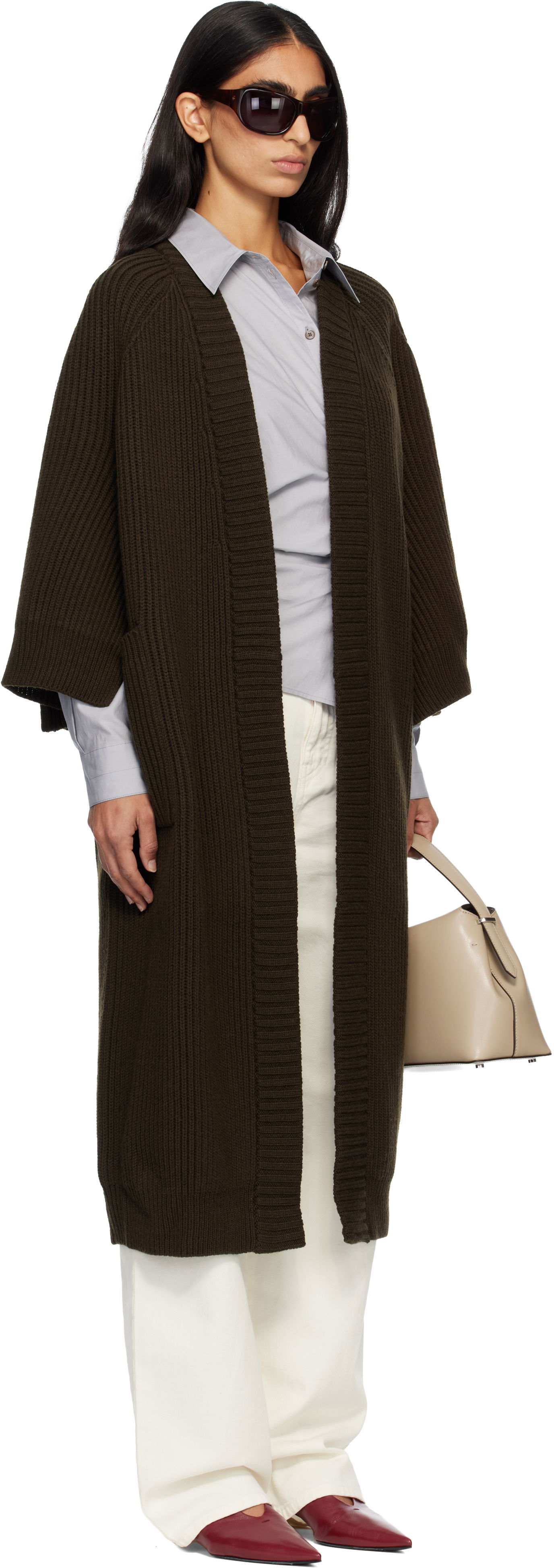 Džemper Max Mara Atollo Rib Knit Long Cardigan Smeđa | 2521346113600, 1