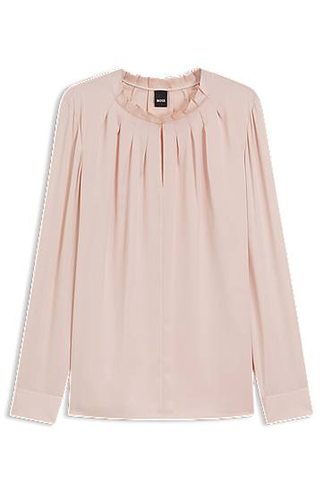 Košulja BOSS Stretch Silk Regular Fit Blouse Ružičasta | 50548224
