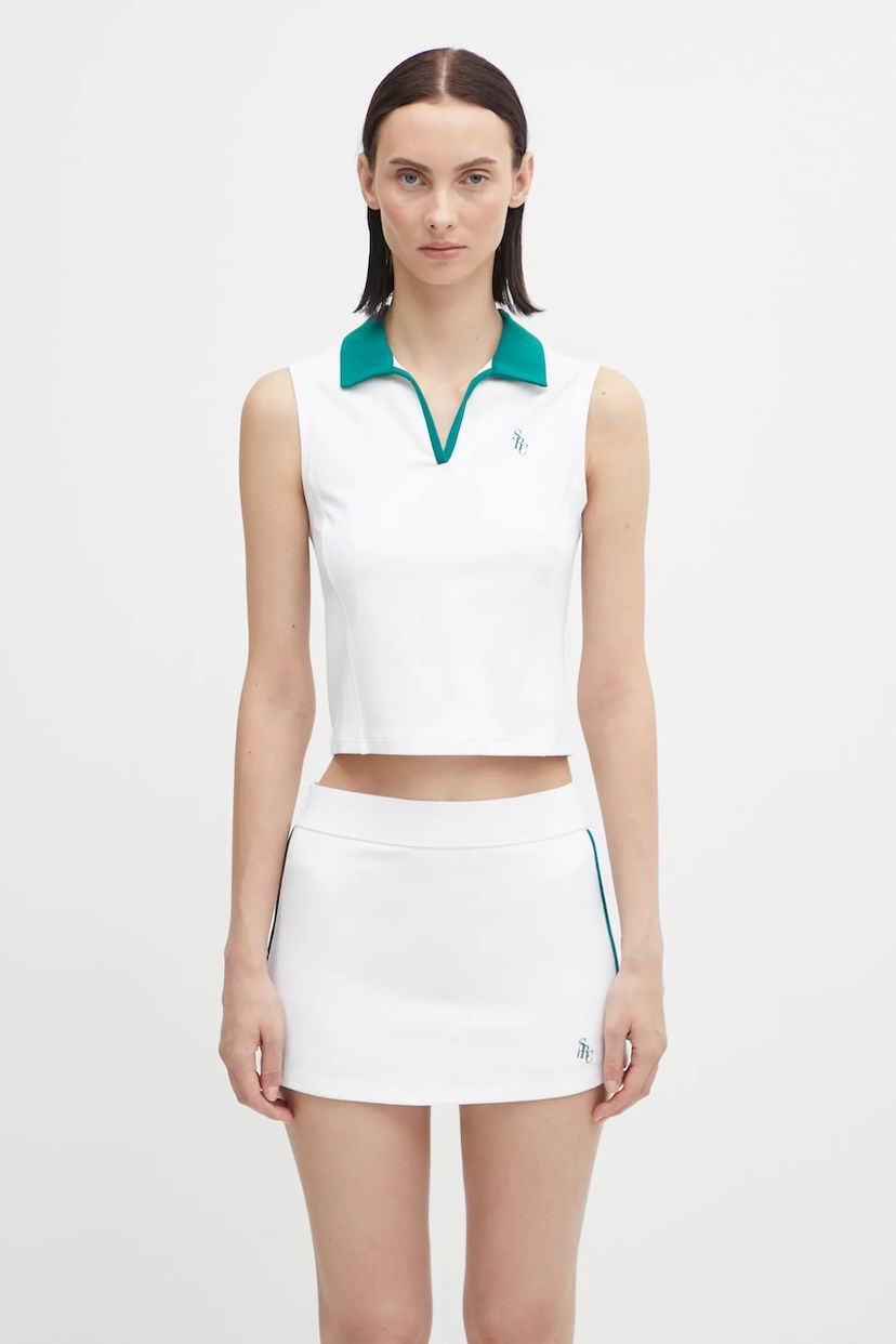 Polo majica Sporty & Rich Sleeveless Sports Polo Top Bijela | TO024621302WH27