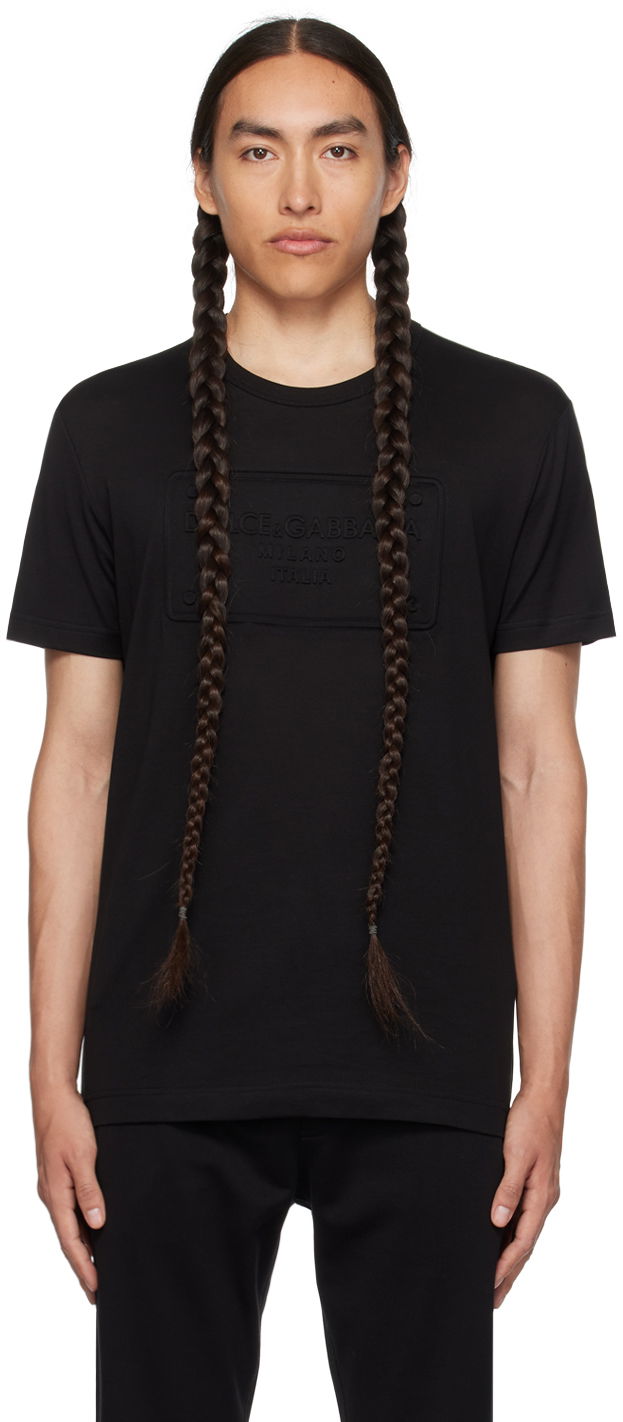 Majica kratkih rukava Dolce & Gabbana Black Embossed T-Shirt Crna | G8KBAZG7C7U