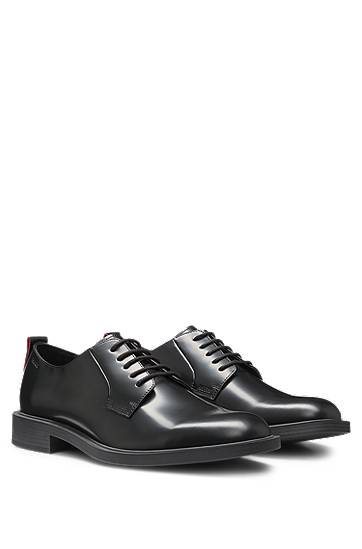 Dodaci BOSS Derby Leather Shoes with Logo Detail Crna | 50548654