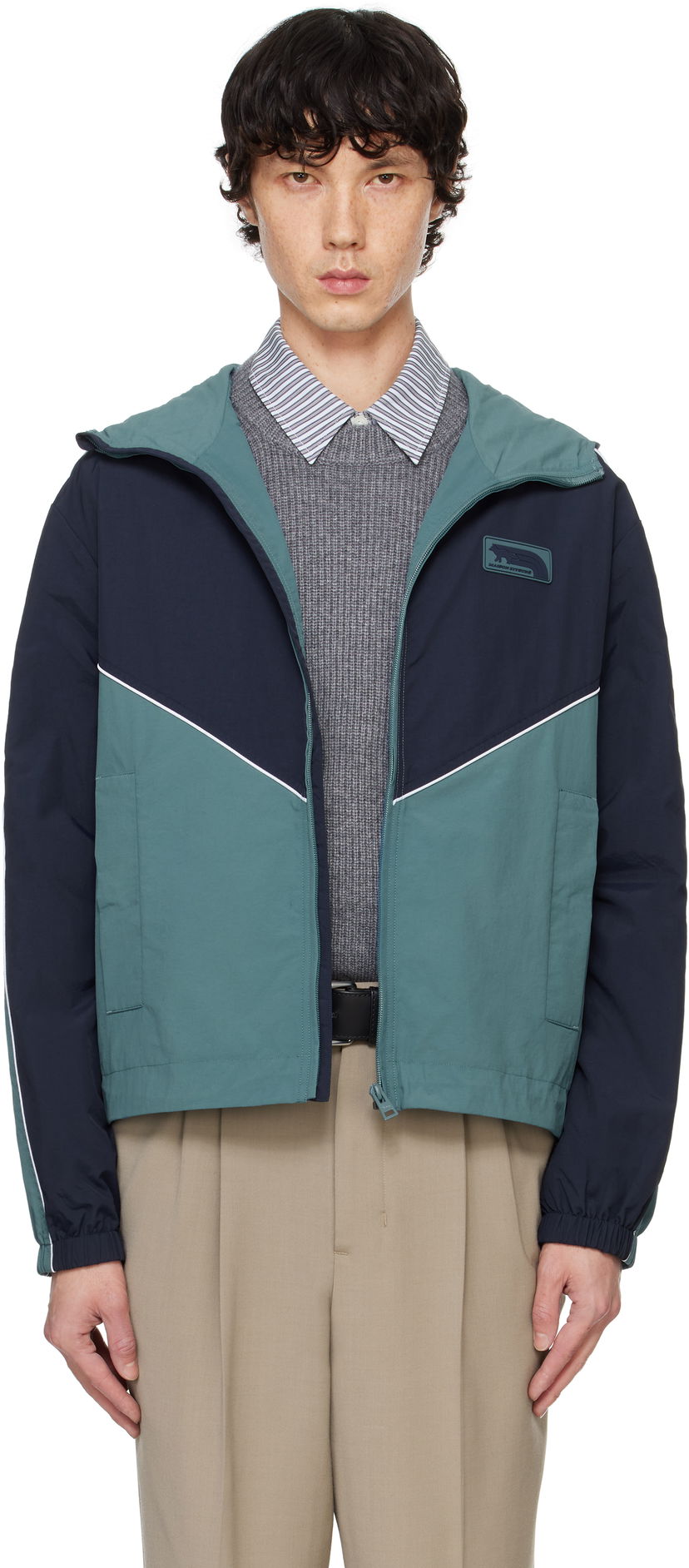 Vjetrovka MAISON KITSUNÉ Technical Windbreaker Jacket Plava | NM02206WQ4030