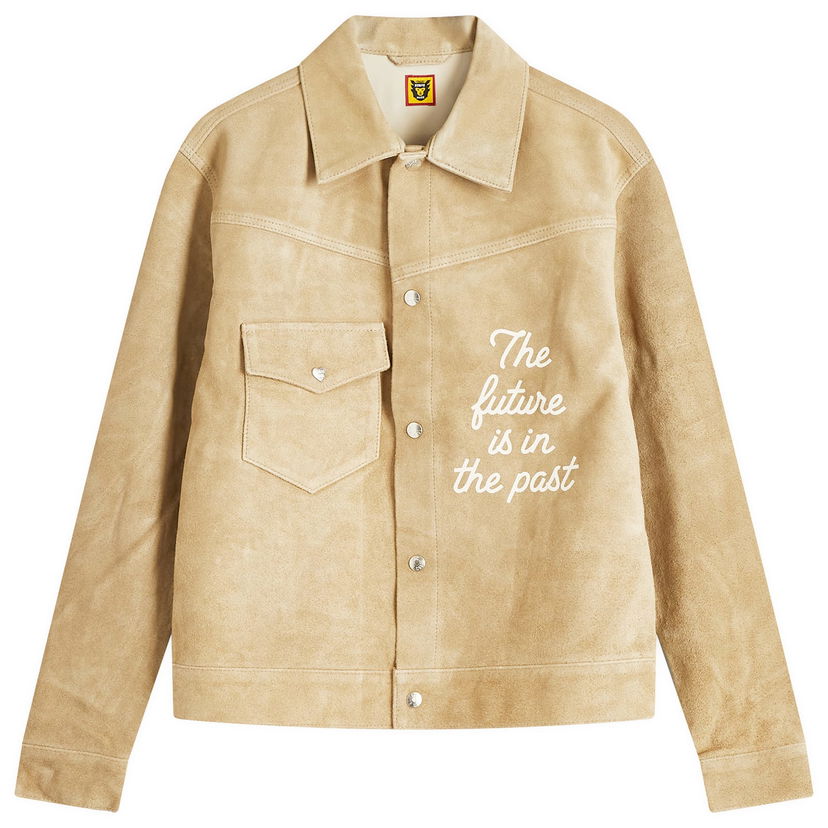 Bomber jakna Human Made Suede Leather Jacket With Embroidery by Human Made Bež | HM28JK009-BG