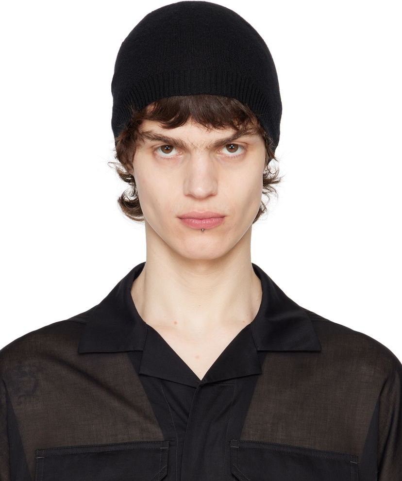 Kapica Rick Owens Rick Owens Hollywood Cashmere Beanie Crna | RU01E5495 WS
