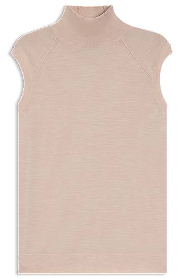 Majica bez rukava BOSS Merino Wool High-Neck Sleeveless Top Ružičasta | 50544998