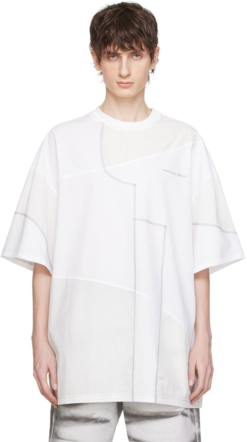 Majica kratkih rukava Feng Chen Wang Feng Chen Wang Paneled T-Shirt Bijela | FMS17TS05