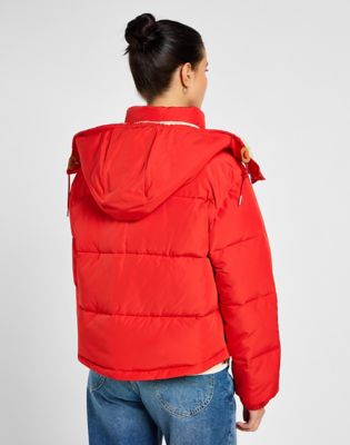 Pernata jakna Lee Hooded Short Puffer Jacket Crvena | 112355190