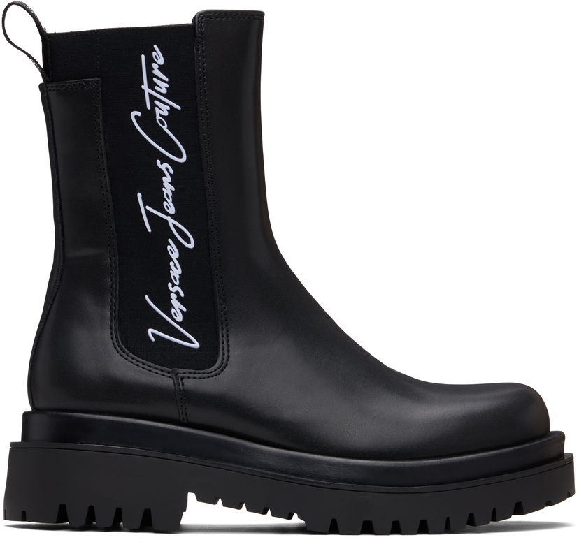 Jeans Versace Versace Jeans Couture Signature Logo Drew Chelsea Boots Crna | E77VA3S60_EZS868