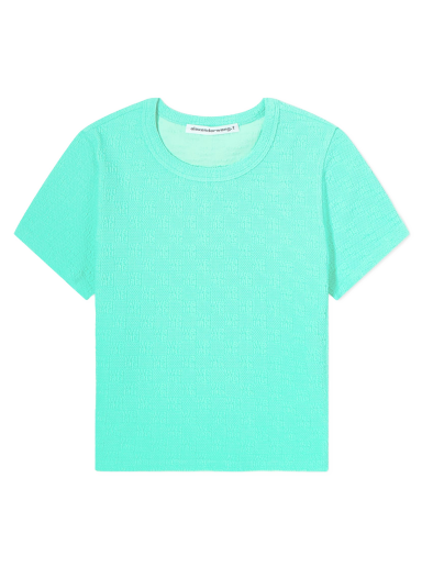 Crop top Alexander Wang All Over Logo Baby Tee Tirkiz | 4CC2231385-347