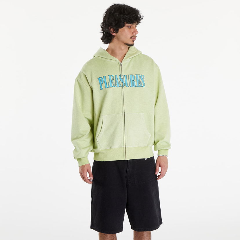 Dukserice Pleasures Onyx Zip Up Hoodie Faded Lime Zelena | P24SU011 LIME