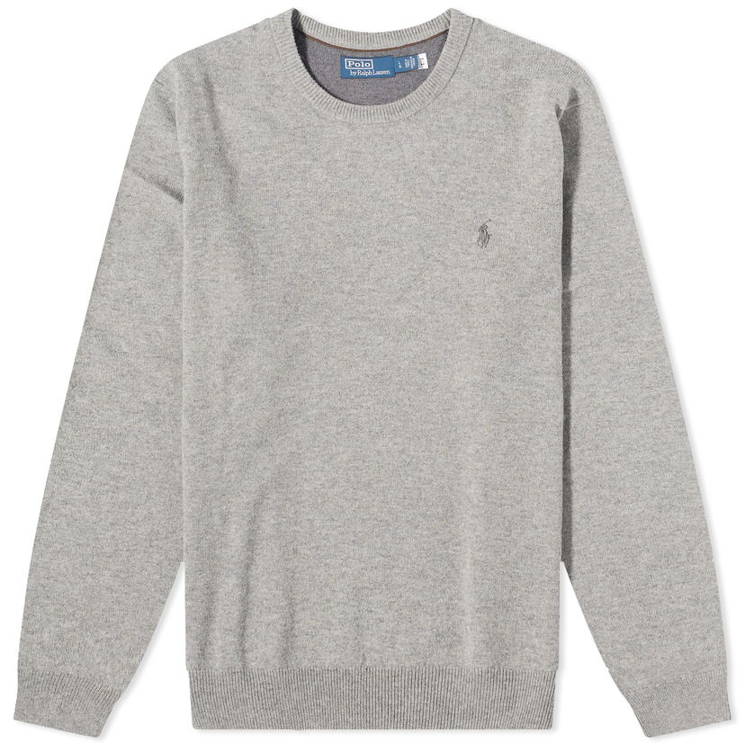 Dukserice Polo by Ralph Lauren Polo Ralph Lauren Men's Lambswool Crew Knit Fawn Grey Heather Siva | 710876714007