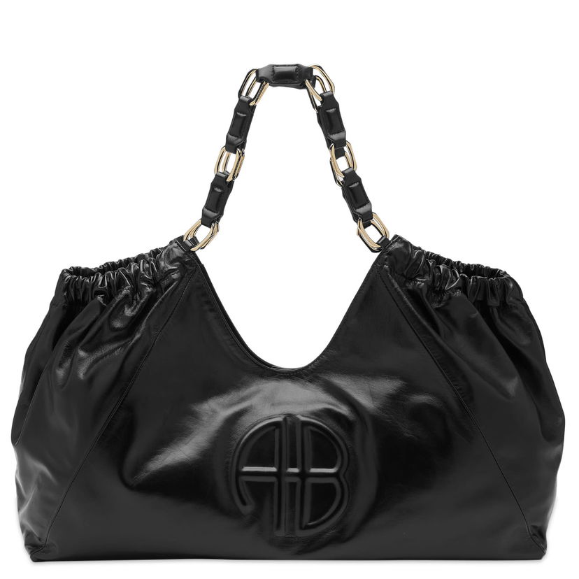 Ručna torbica Anine Bing Leather Tote Bag With Chain Handles Crna | A-13-3087-000