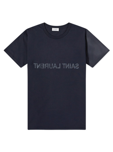 Majica kratkih rukava Saint Laurent Reverse Logo Crew Neck Tee Tamnoplava | 663278Y36HE-4145