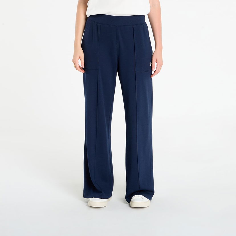 Trenirka Tommy Hilfiger Tommy Hilfiger TH Script Straight Pique Sweatpants Tamnoplava | WW0WW46146 C1G