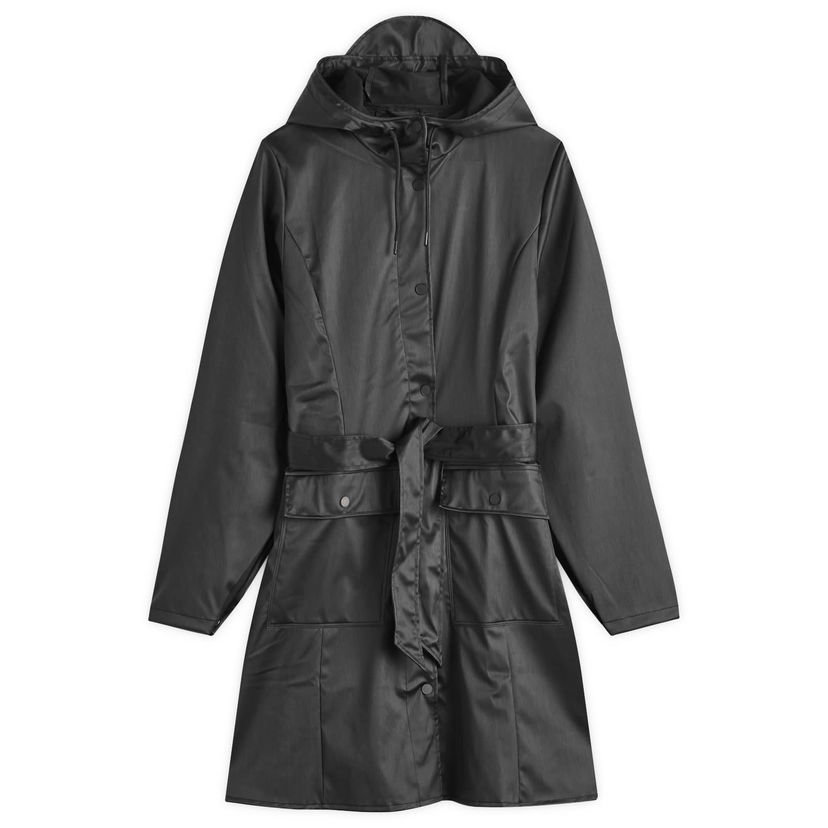 Kabanica Rains Curve Long Hooded Rain Jacket, Size L Crna | 18130-84