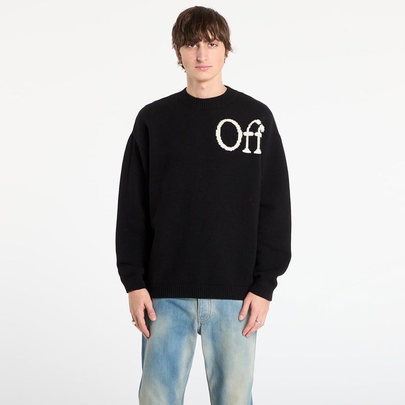 Džemper Off-White Bookish Shared Knit Crewneck Crna | OMHE20QF25KNI001100B