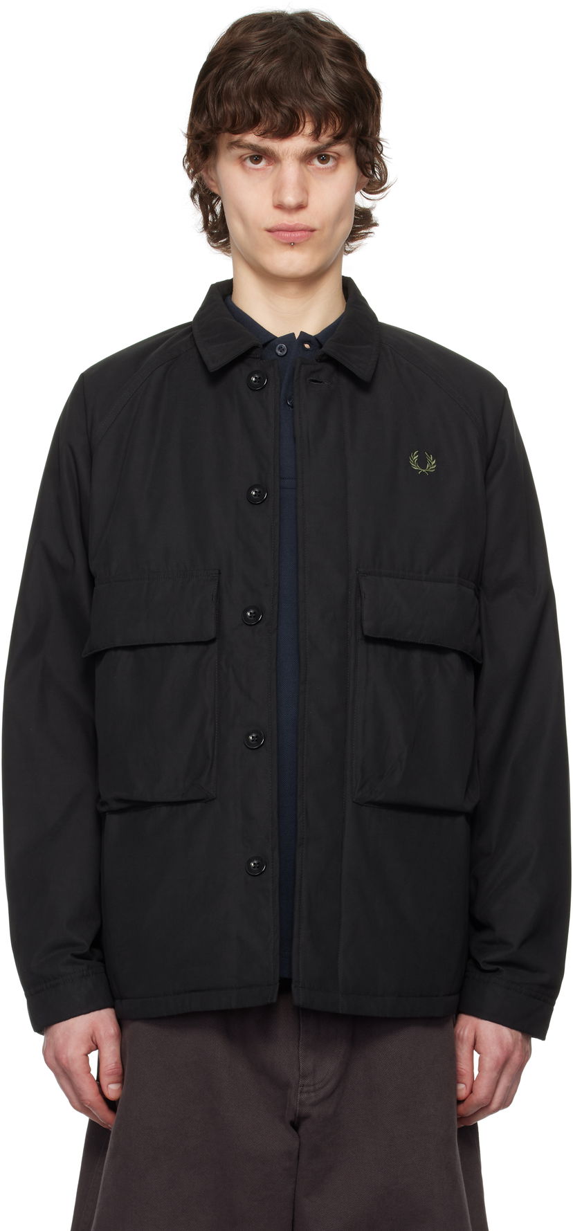 Jakna Fred Perry Fred Perry Padded Raglan Jacket Crna | J8577