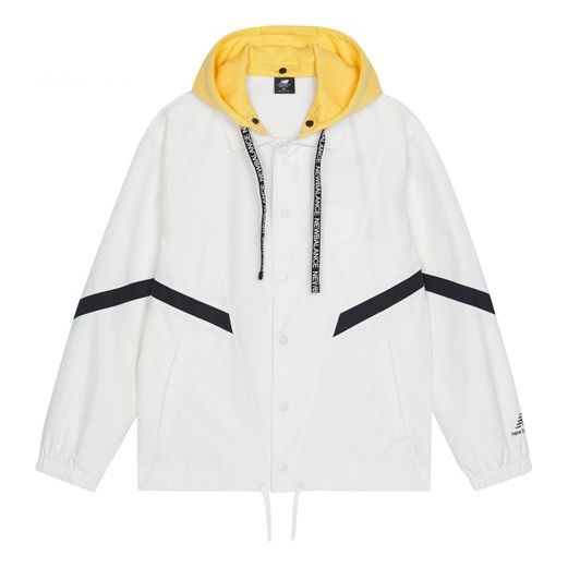 Vjetrovka New Balance Logo Print Hooded Jacket Bijela | AMJ13361-IV