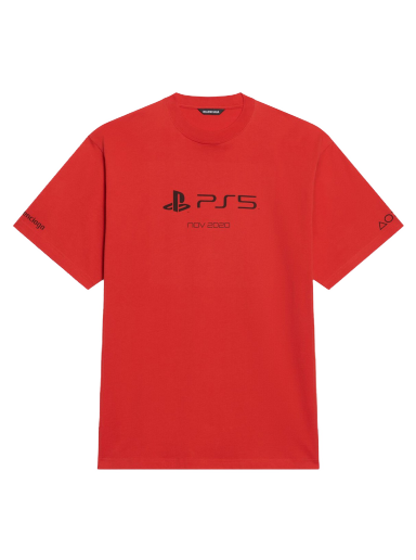 Majica kratkih rukava Balenciaga PlayStation x Boxy T-shirt Crvena | 651795TKVF36552