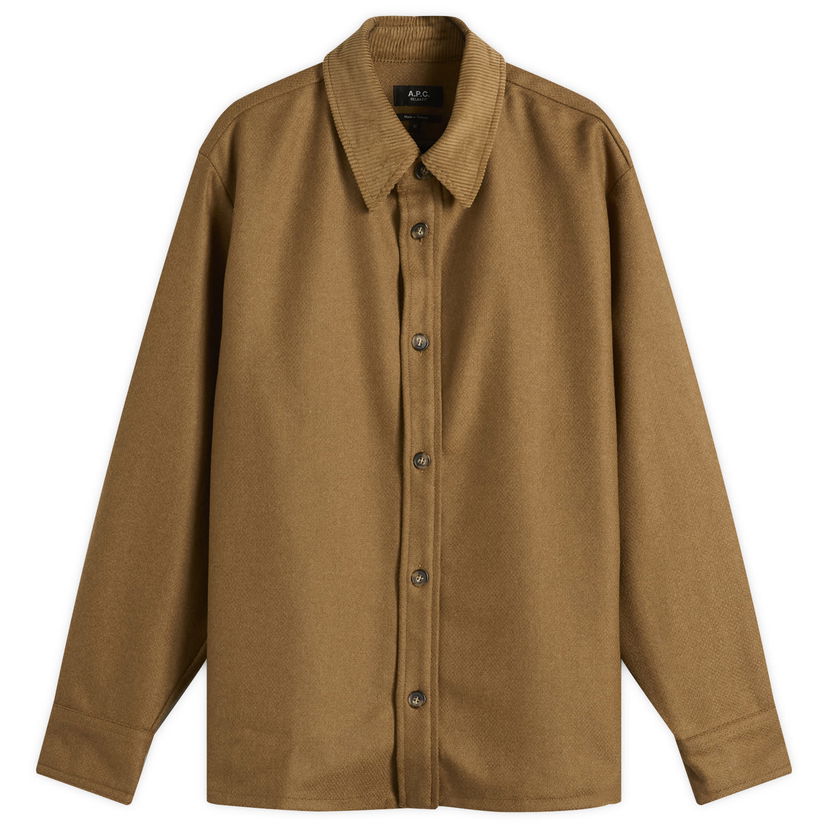Košulja A.P.C. Bernado Wool Overshirt, Size Small Smeđa | WVBCV-H32030-PCB