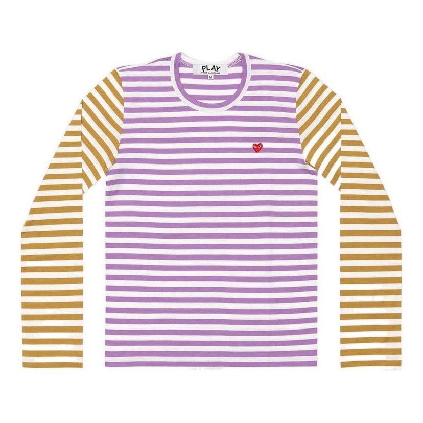 Majica kratkih rukava Comme des Garçons PLAY Long Sleeve Bi-Colour Striped T-Shirt Ljubičasta | AZ-T318-051-4