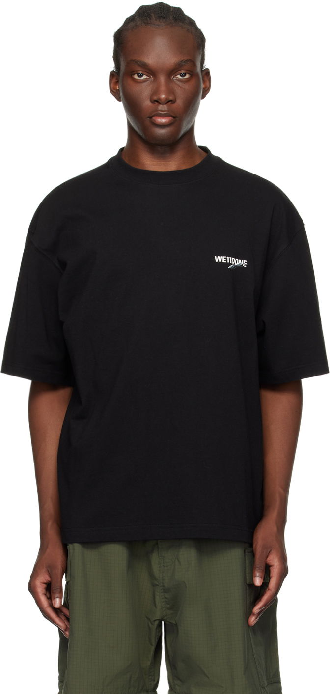 Majica kratkih rukava We11done Wave T-Shirt Crna | WD-TT1-23-992-U-BK