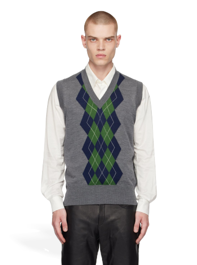 Džemper AMI Argyle Vest Siva | HKS703.KN0005