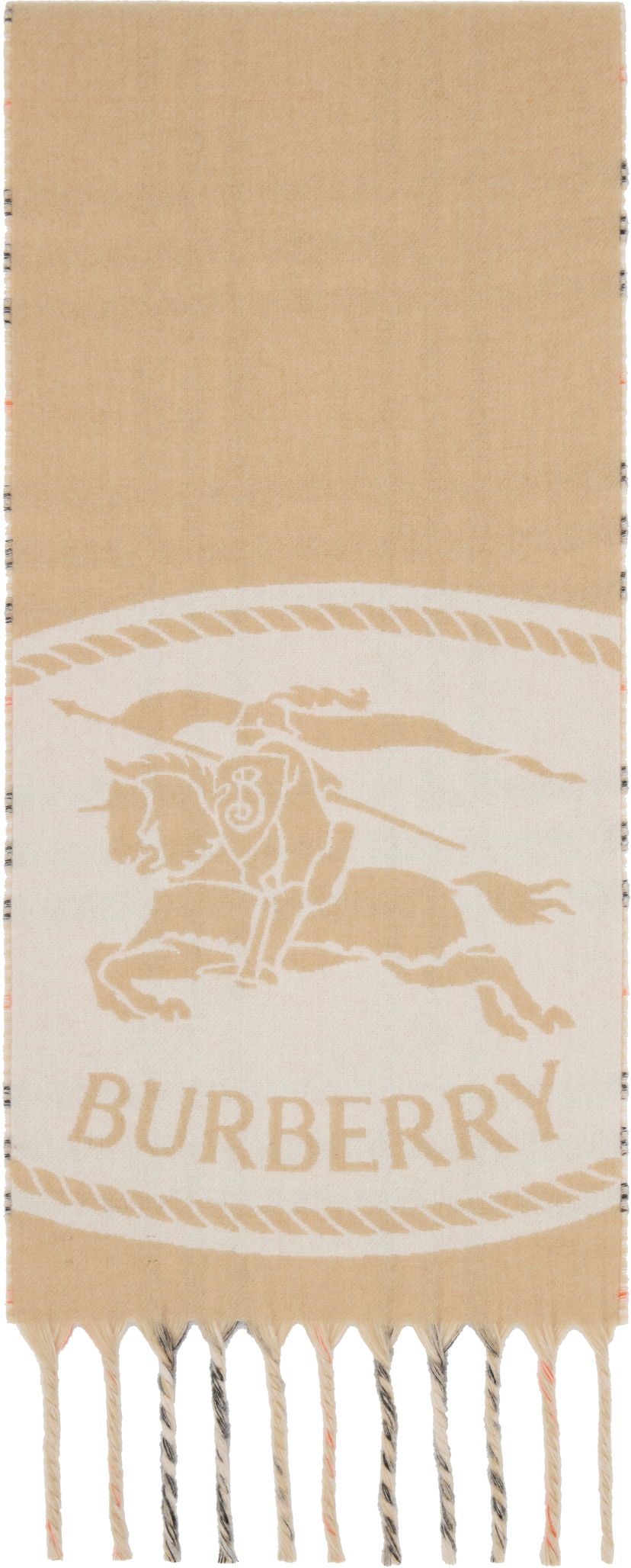 Šal Burberry Burberry Reversible Knight Stamp Scarf Bež | 8109751