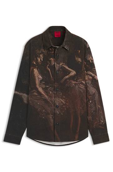 Košulja BOSS Oversized-fit Cotton Shirt with Ballerina Print Višebojno | 50549754