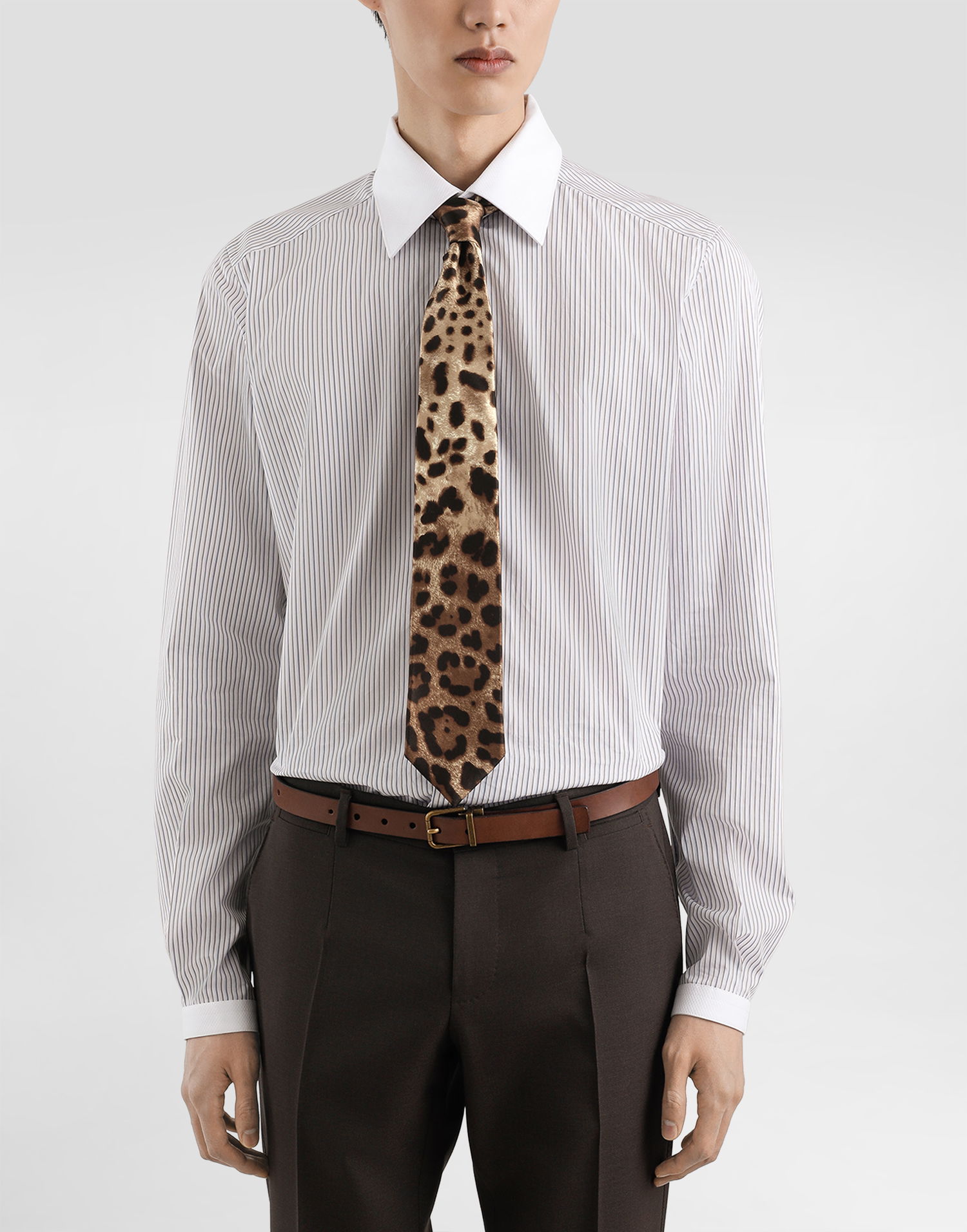 Dodaci Dolce & Gabbana Dolce & Gabbana Satin Tie with Leopard Print Smeđa | GT181EFS1GTHY13M, 1