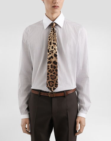 Dodaci Dolce & Gabbana Dolce & Gabbana Satin Tie with Leopard Print Smeđa | GT181EFS1GTHY13M, 1