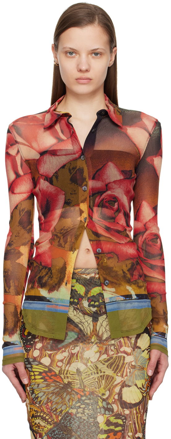 Košulja Jean Paul Gaultier Jean Paul Gaultier Roses Print Mesh Shirt Višebojno | 24/25-U-CH013-T547-403050, 0