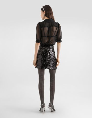 Suknja Dolce & Gabbana Dolce & Gabbana Sequined Skirt Collection Crna | F4DADTHLMZMN0000, 2