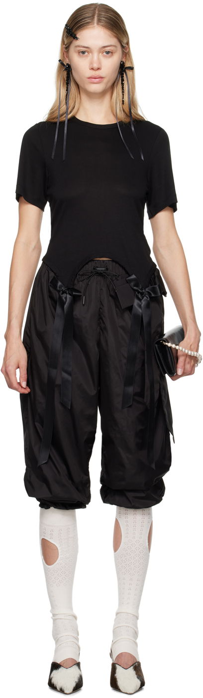Cargo hlače Simone Rocha Simone Rocha Bow Tail T-Shirt Crna | 5223 0571