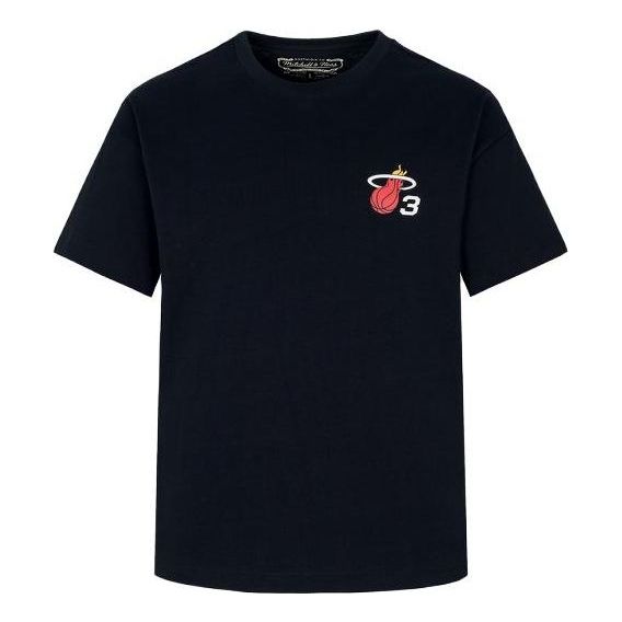 Majica kratkih rukava Mitchell & Ness Mitchell & Ness NBA Miami Heat Dwyane Wade Logo T-Shirt Crna | MNJYSST22019-BLACK