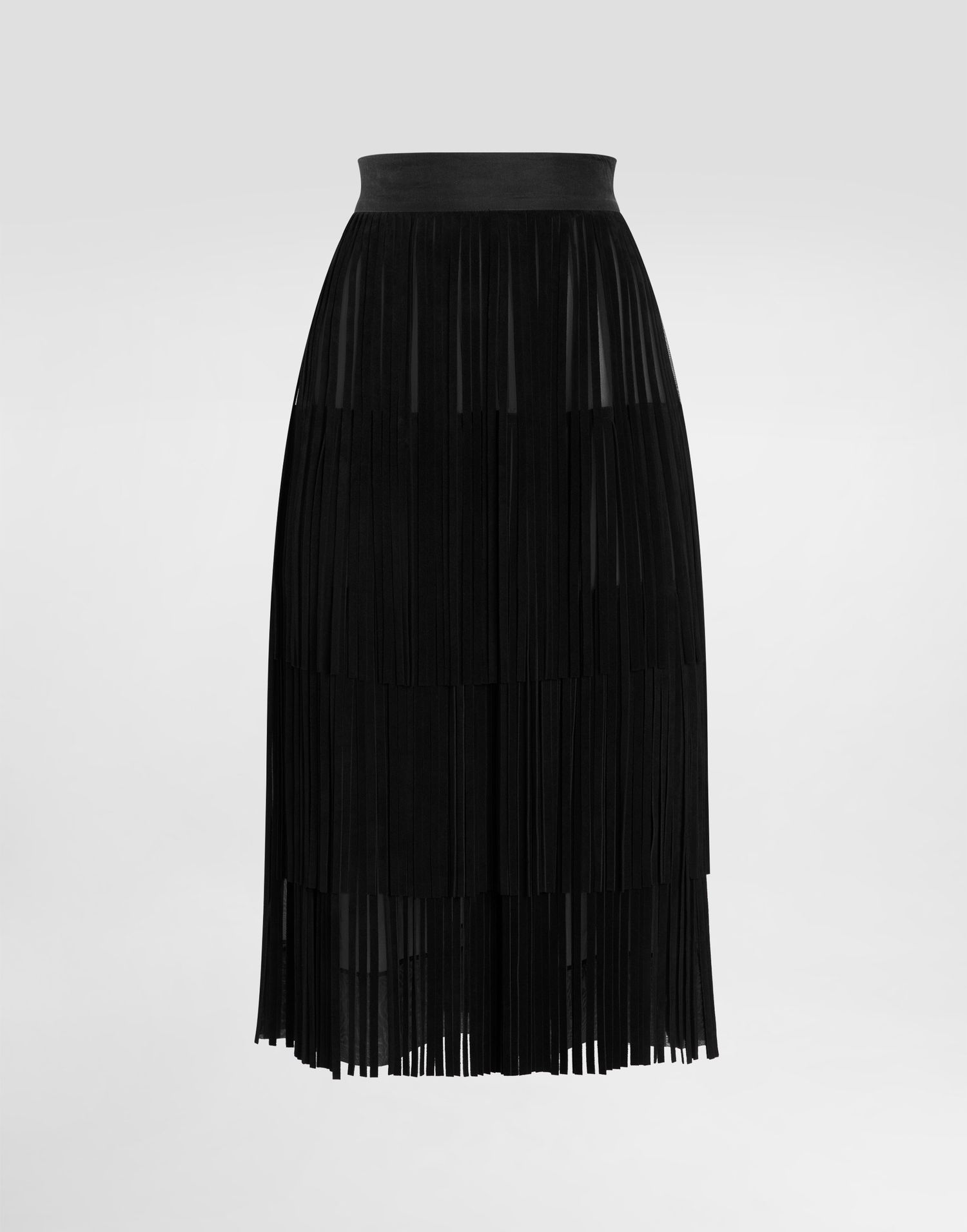 Suknja Dolce & Gabbana Organza Tiered Pleated Skirt Crna | F4DARZGDDIFN0000, 0