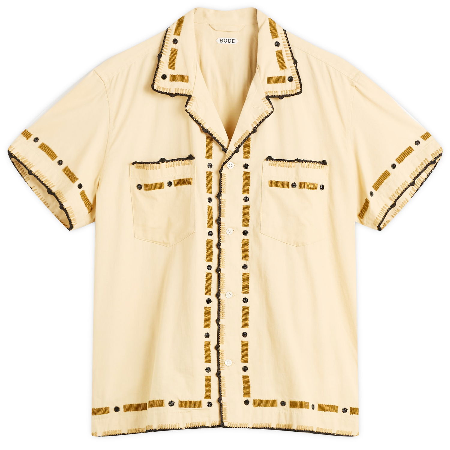 Košulja Bode Beaded Ryegrass Short Sleeve Shirt, Size Large Bež | MRF25SH018, 0