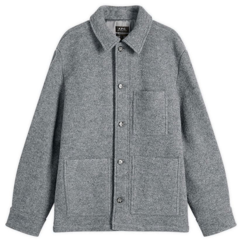 Jakna A.P.C. A.P.C. Emile Felted Wool Chore Jacket Siva | WVBEH-H32029-PLA